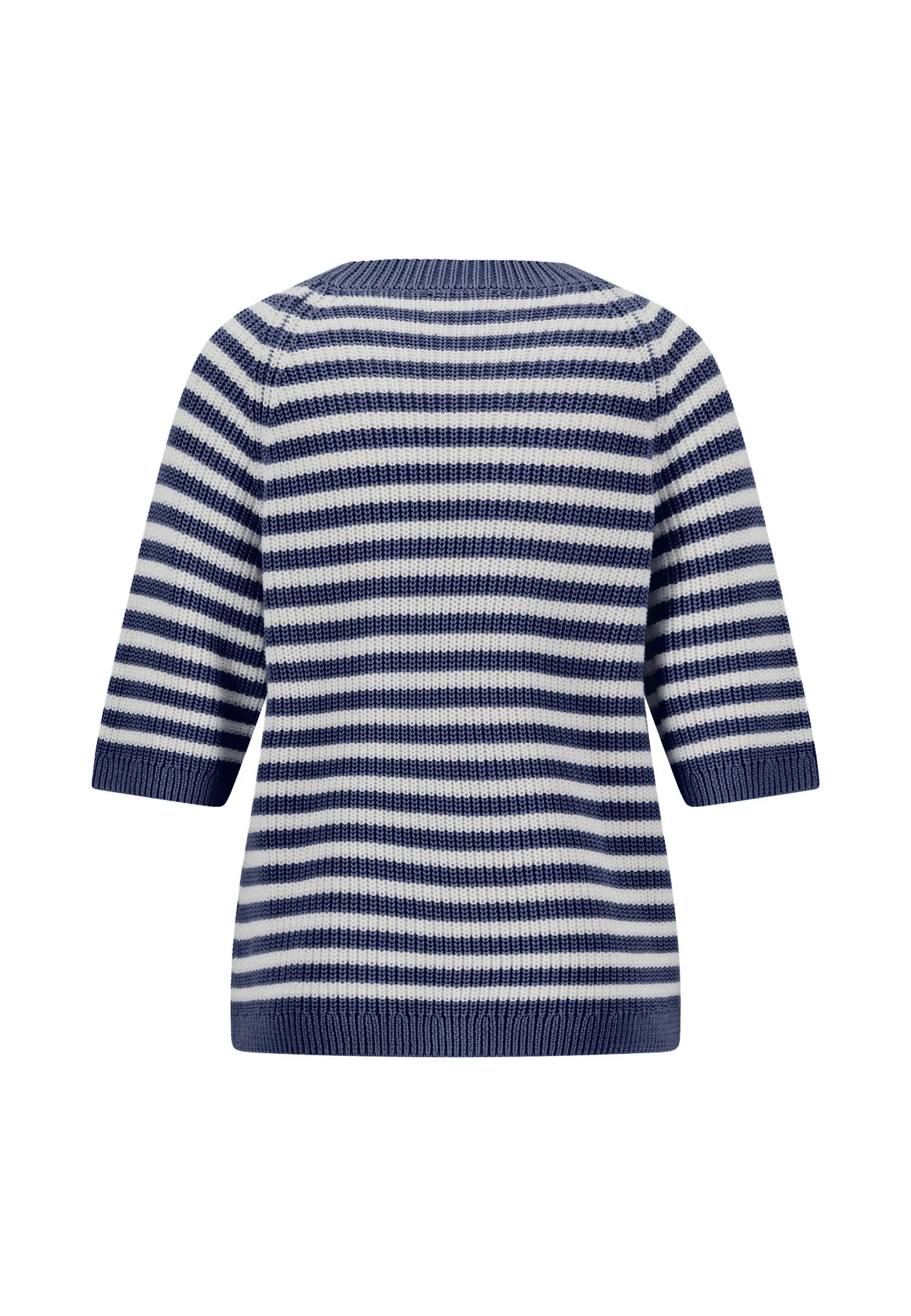 Strickpullover aus Baumwolle mit Streifenmuster und Halbarm - Image 14