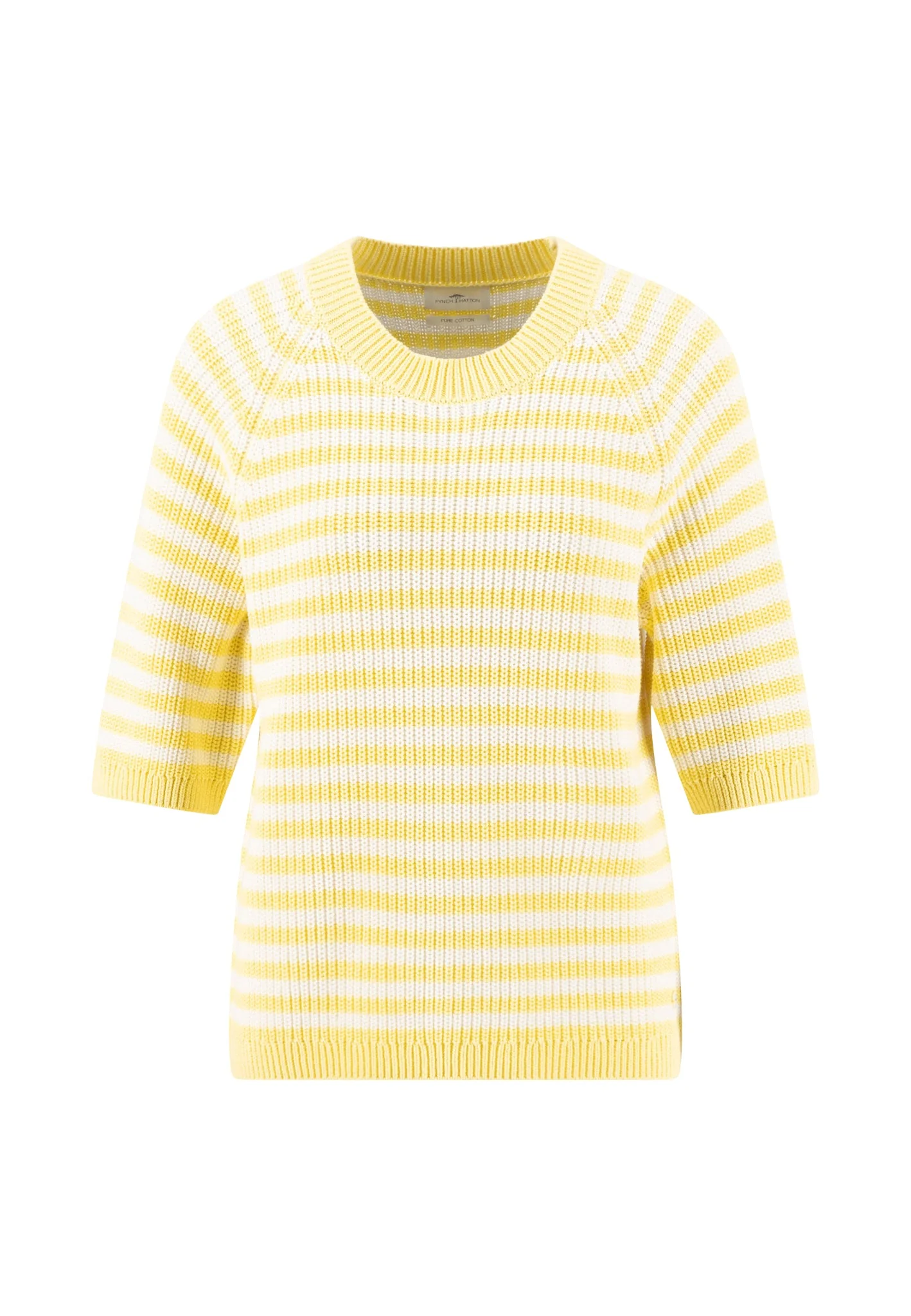 Strickpullover aus Baumwolle mit Streifenmuster und Halbarm - Image 3
