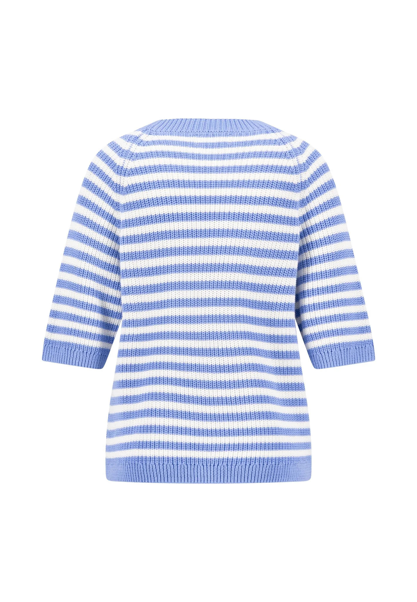 Strickpullover aus Baumwolle mit Streifenmuster und Halbarm - Image 9
