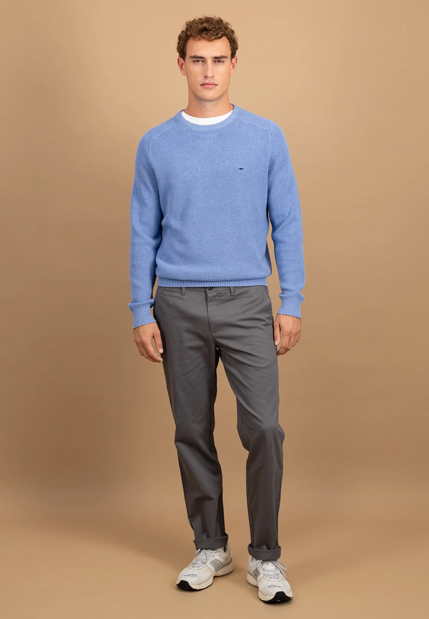 Strickpullover aus Baumwolle mit Strukturmuster und Rundhalsausschnitt - Image 8