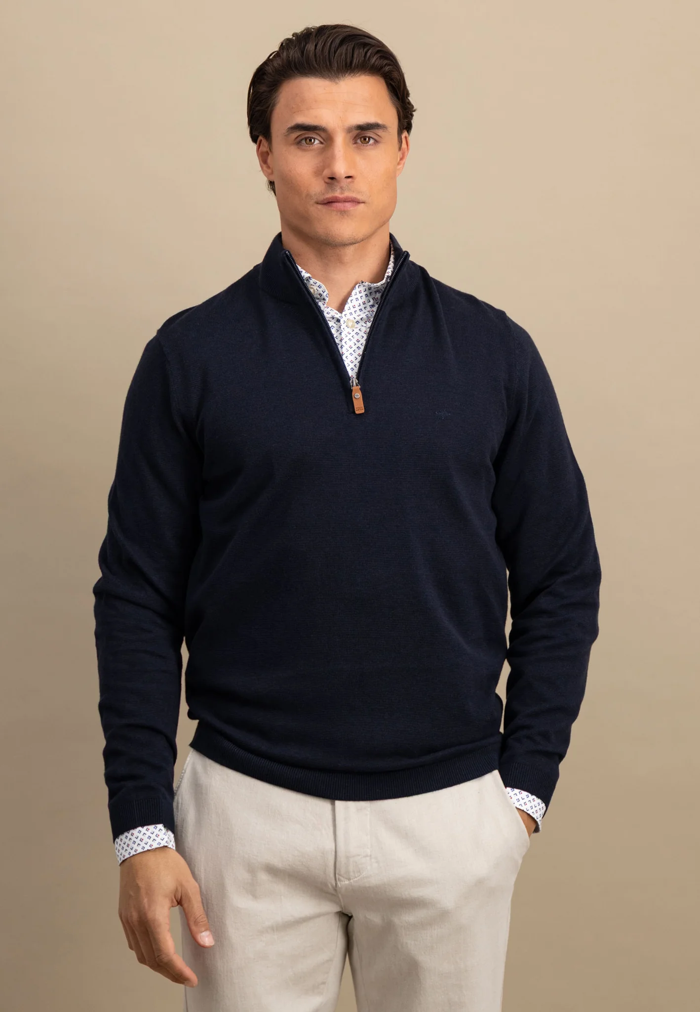 Strickpullover aus Baumwolle mit Troyer-Kragen - AIR COTTON - Image 23