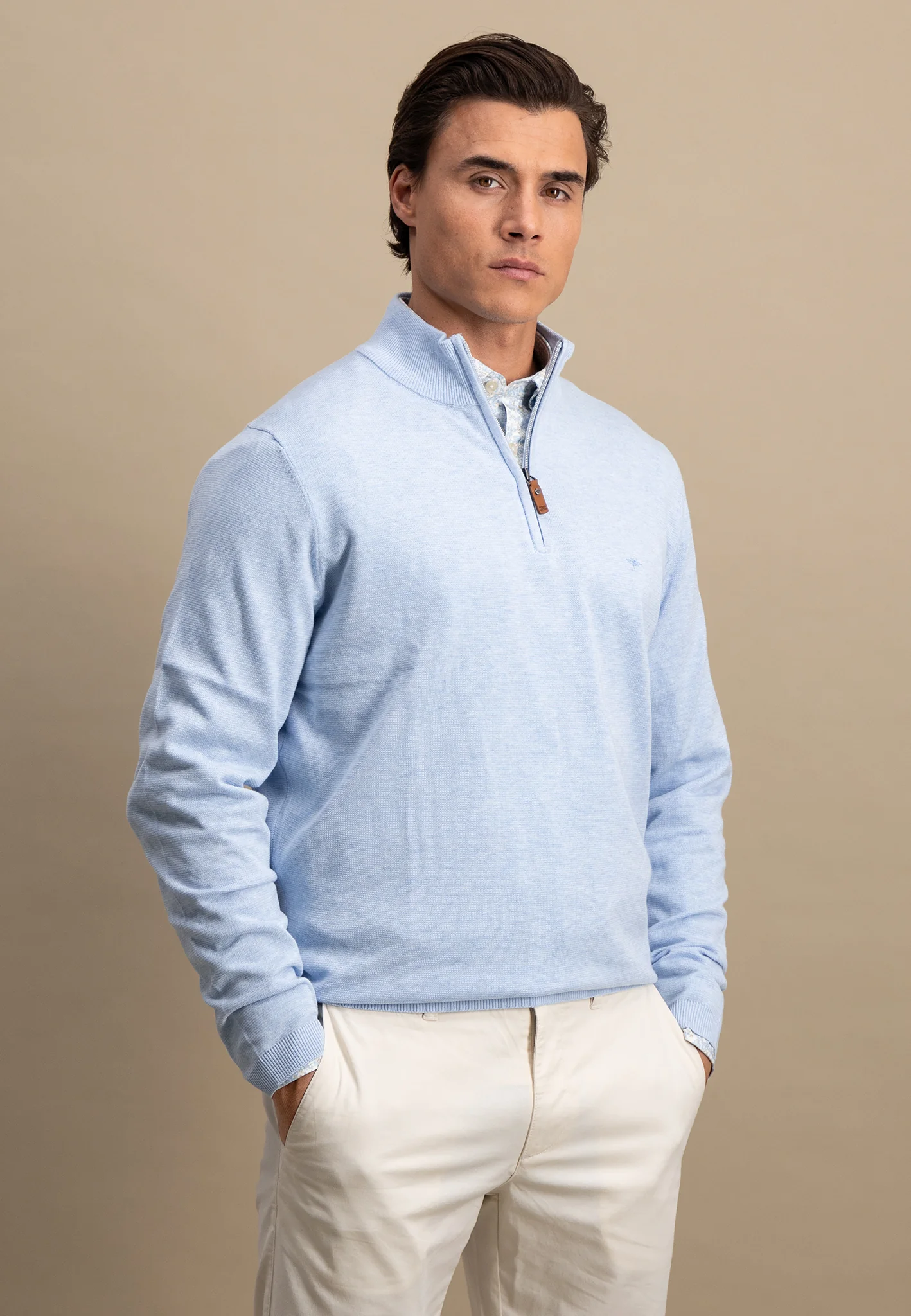 Strickpullover aus Baumwolle mit Troyer-Kragen - AIR COTTON - Image 9