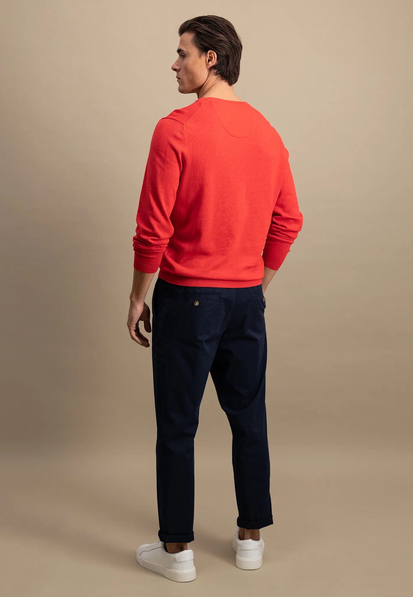 Strickpullover aus Baumwolle mit V-Ausschnitt - AIR COTTON - Image 15