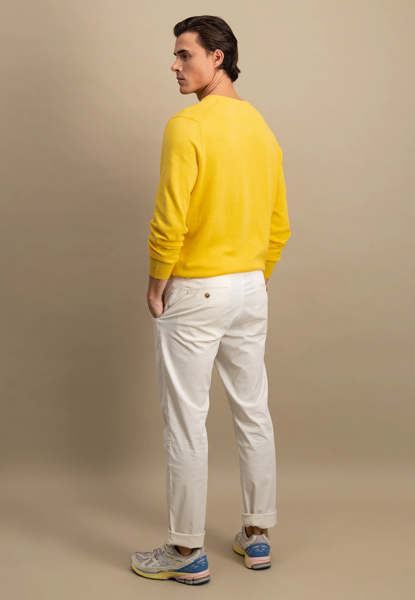 Strickpullover aus Baumwolle mit V-Ausschnitt - AIR COTTON - Image 3