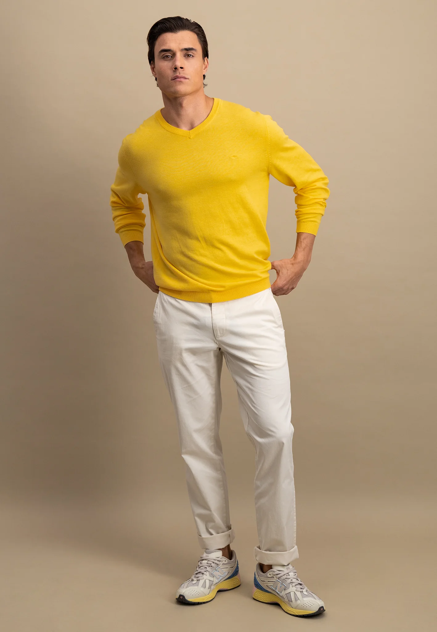 Strickpullover aus Baumwolle mit V-Ausschnitt - AIR COTTON - Image 4