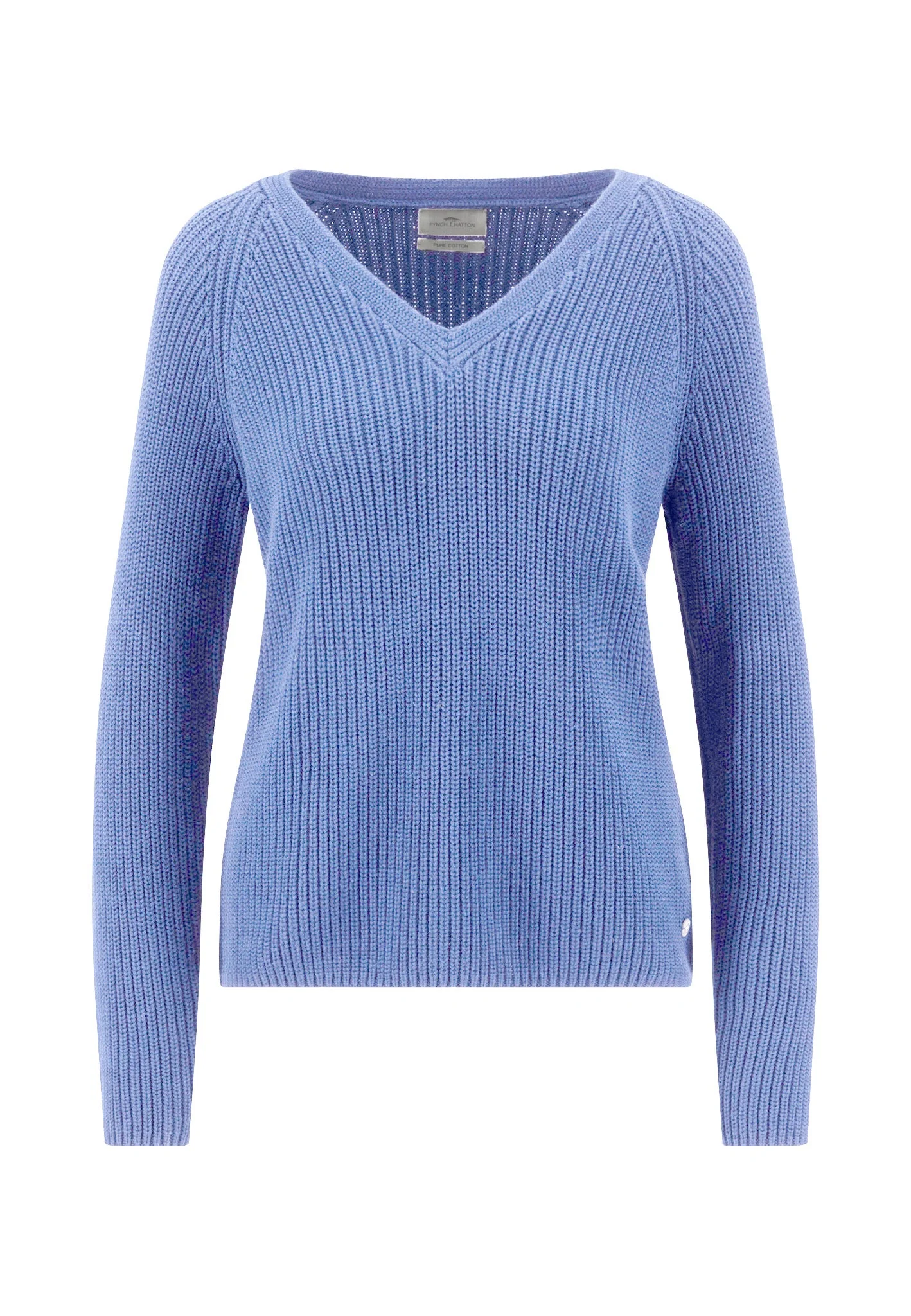 Strickpullover aus Baumwolle mit V-Ausschnitt und Raglanärmeln - Image 4