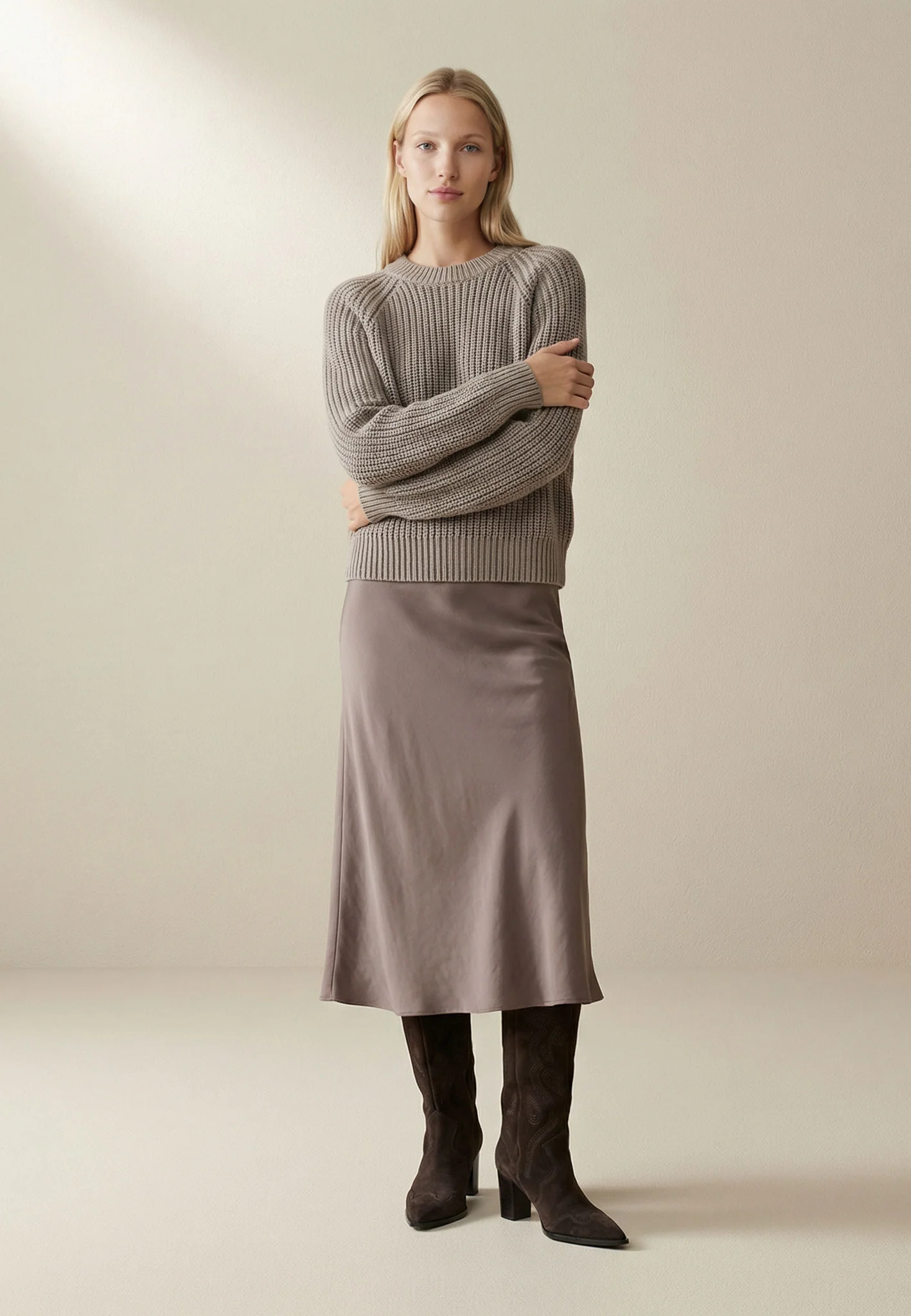 Strickpullover aus Baumwollmix mit Strukturstrick und Rundhalsausschnitt - Image 14