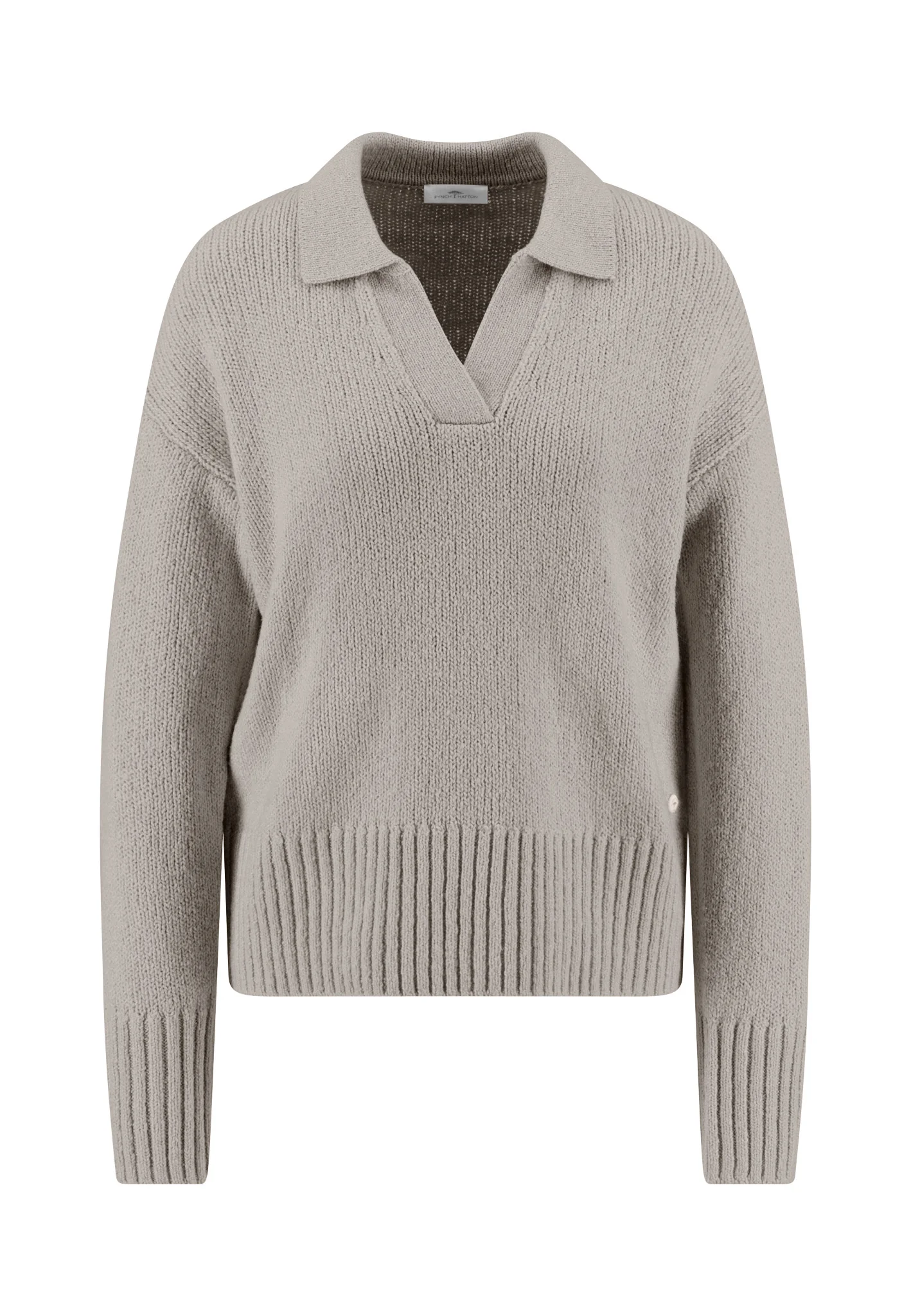 Strickpullover aus Baumwollmix mit V-Ausschnitt und Kragen - Image 15