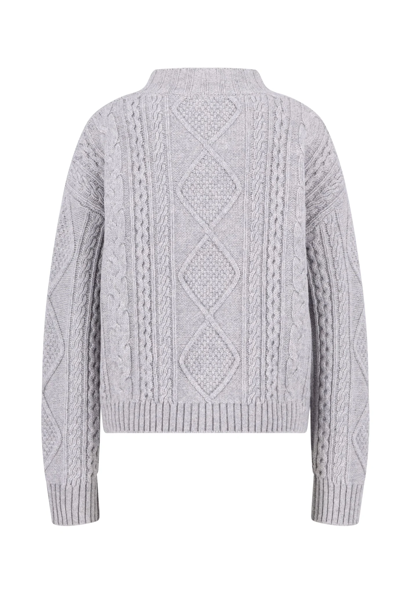 Strickpullover aus reiner Wolle mit Strukturmuster und Stehkragen - Image 6