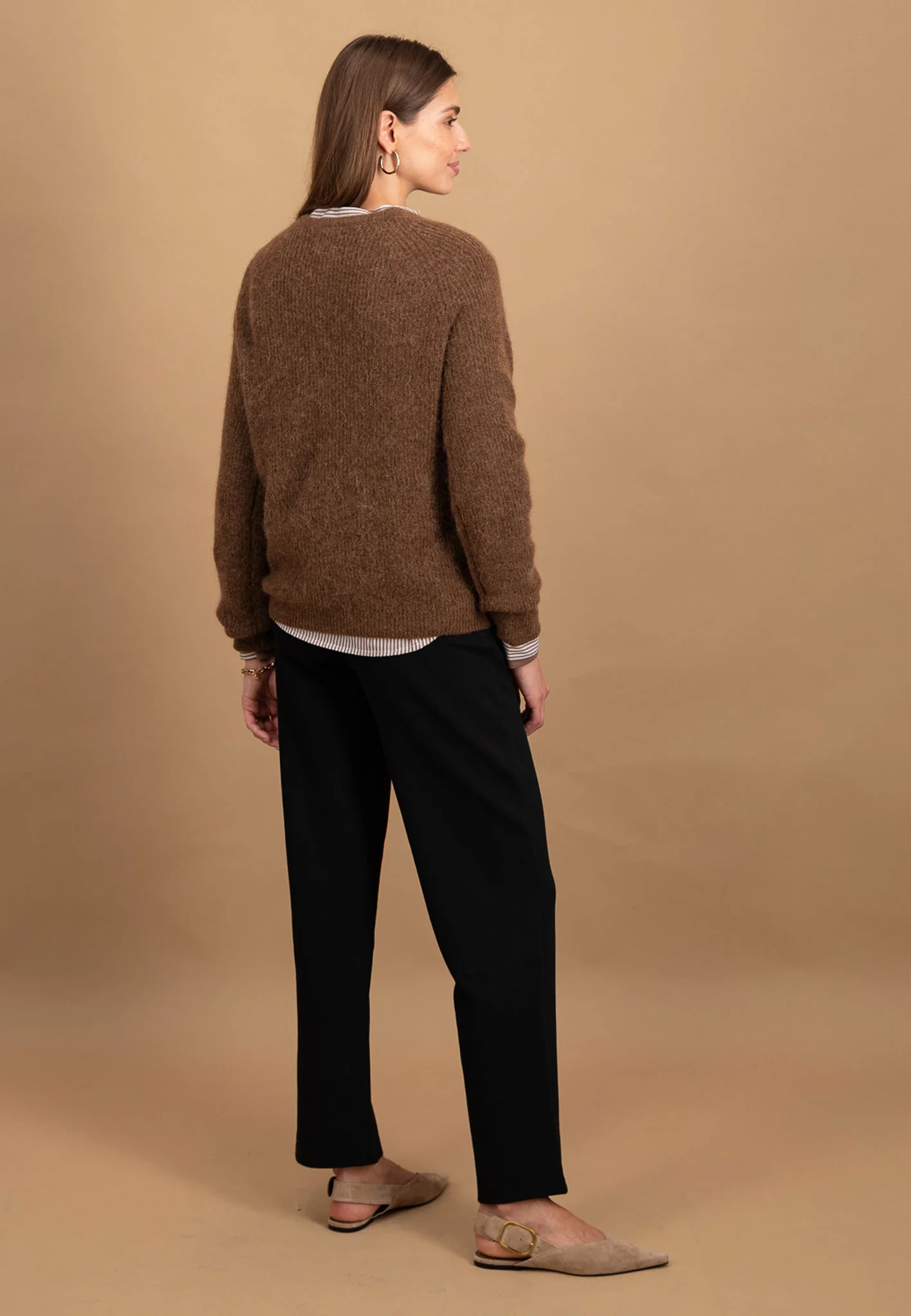 Strickpullover mit Rundhalsausschnitt im Alpaka-Wollmix - Image 3