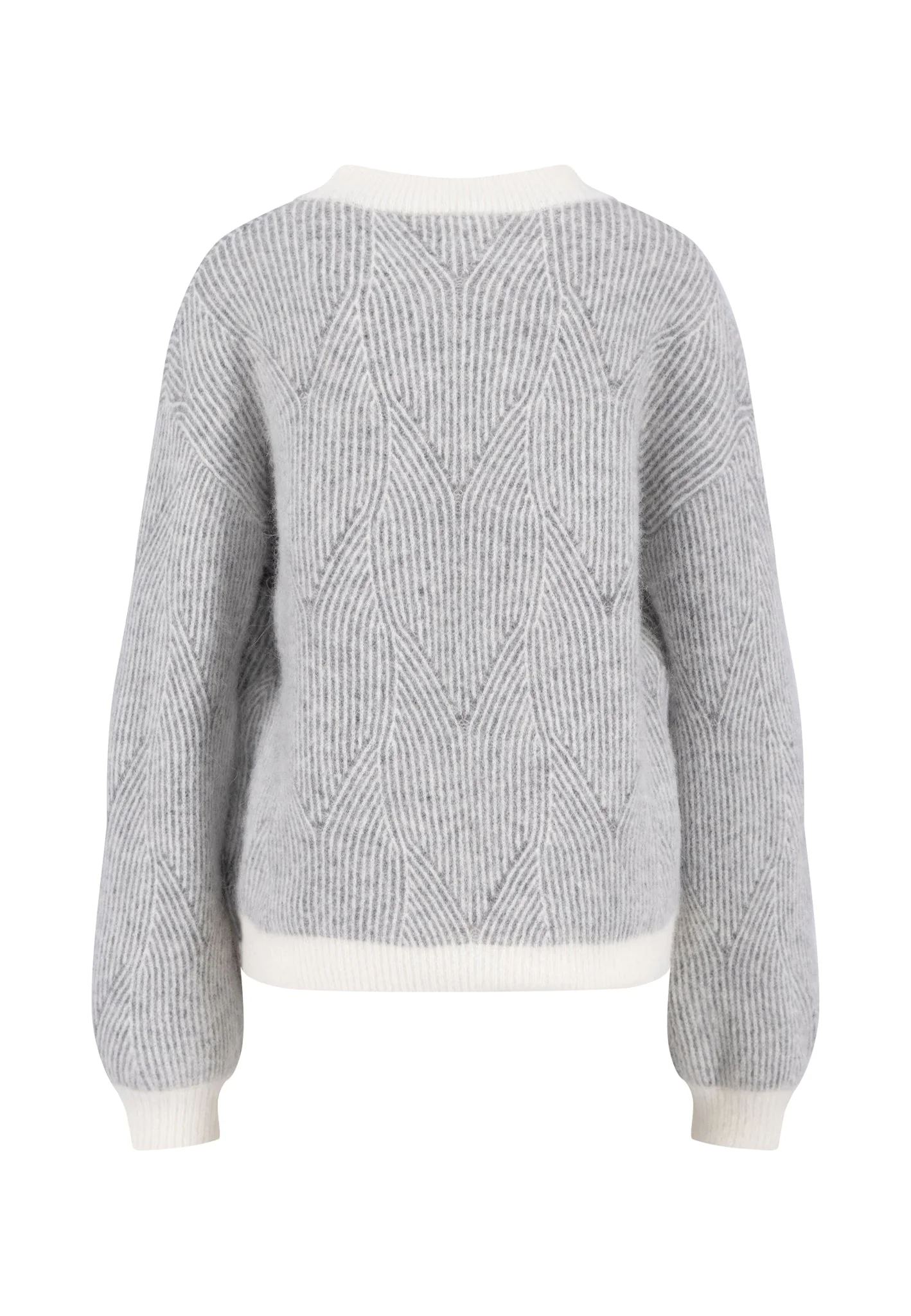 Strickpullover mit Strukturmuster im Alpaka-Wollmix und Kontrastbündchen - Image 6