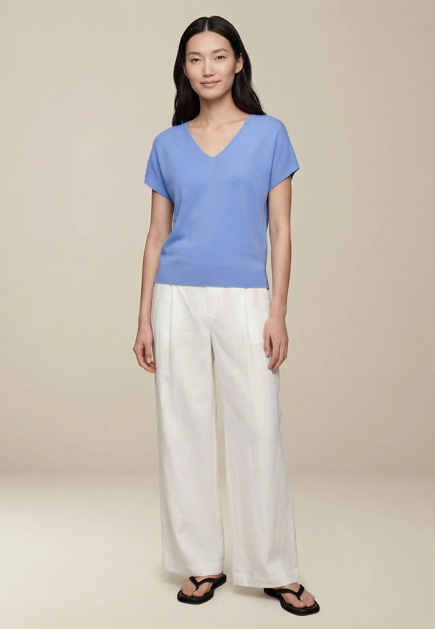 Strickshirt aus Baumwolle mit V-Ausschnitt - Image 10