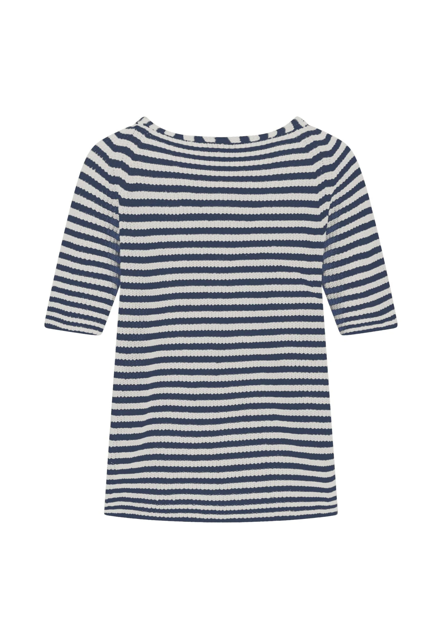 Strickshirt aus Leinen mit Streifenmuster und V-Ausschnitt - Image 5