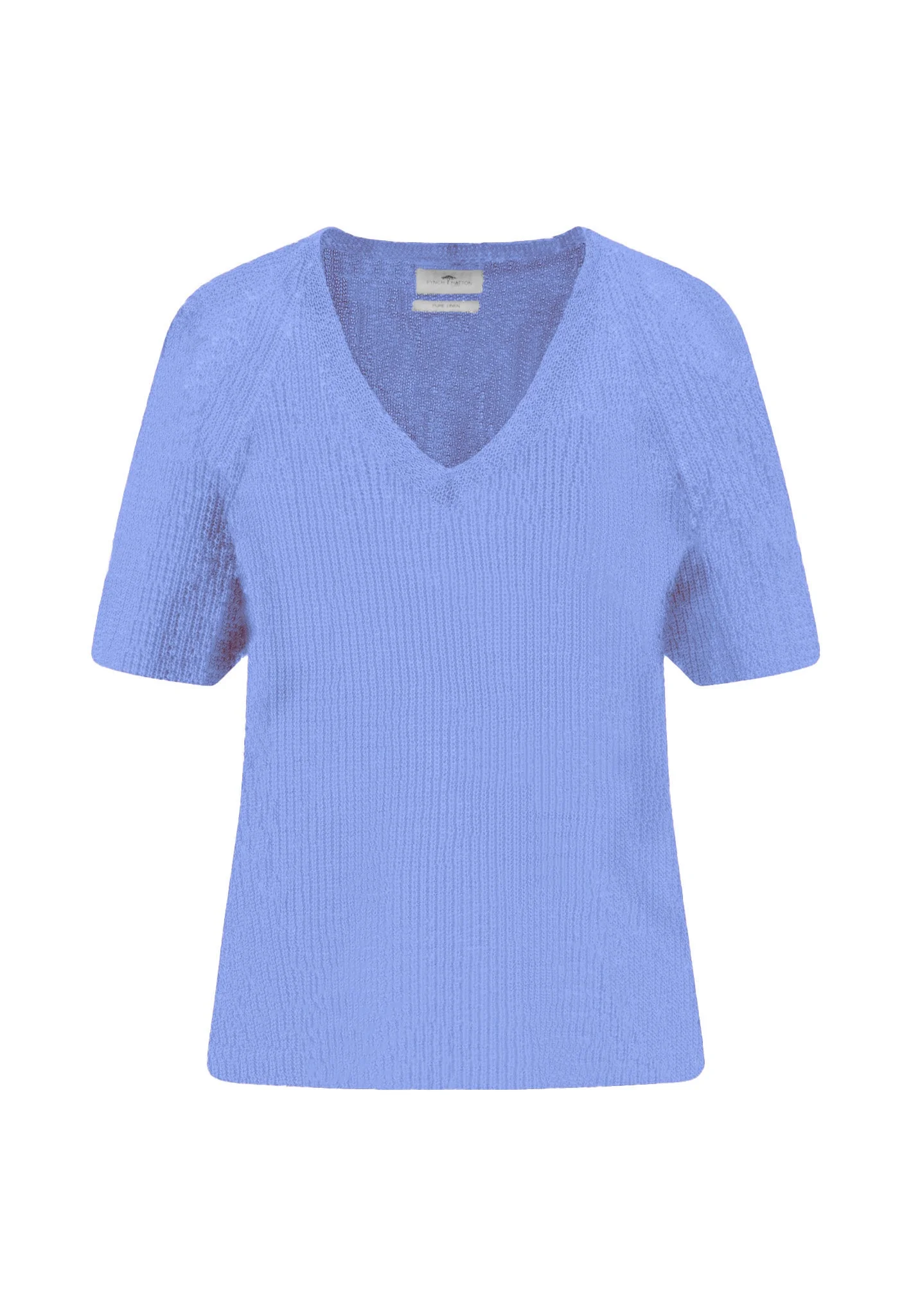 Strickshirt aus Leinen mit V-Ausschnitt und Rippstruktur - Image 3