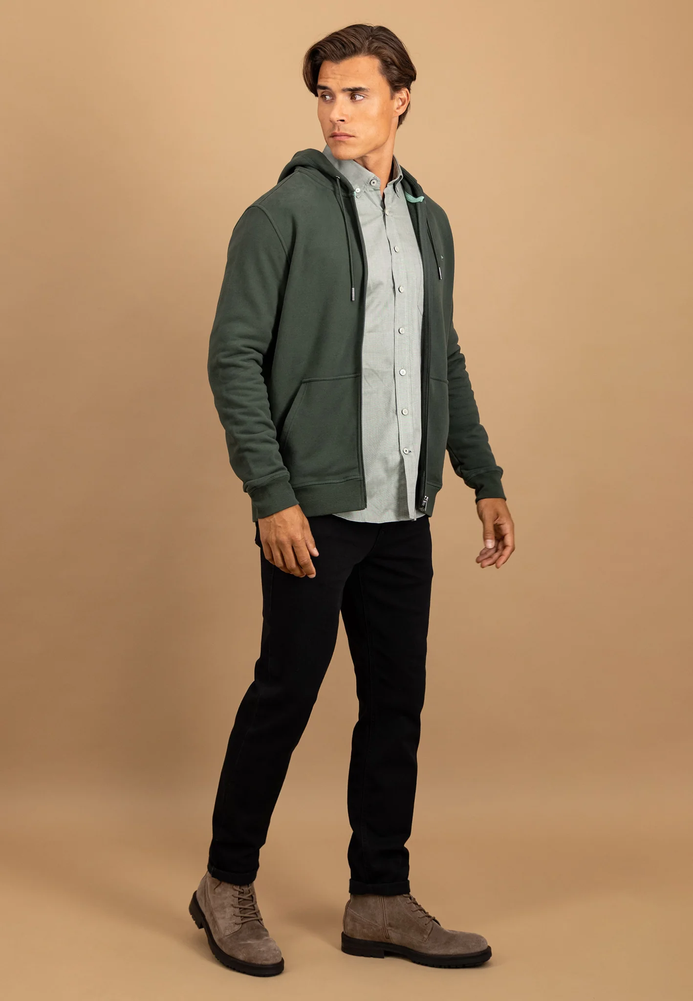 Sweatjacke aus Baumwolle mit Kapuze und Reißverschluss - Image 10