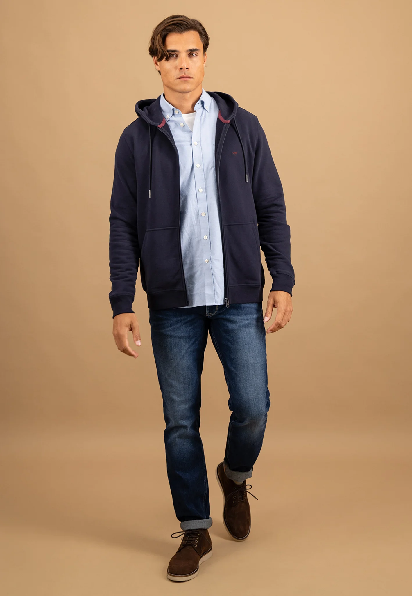 Sweatjacke aus Baumwolle mit Kapuze und Reißverschluss - Image 4