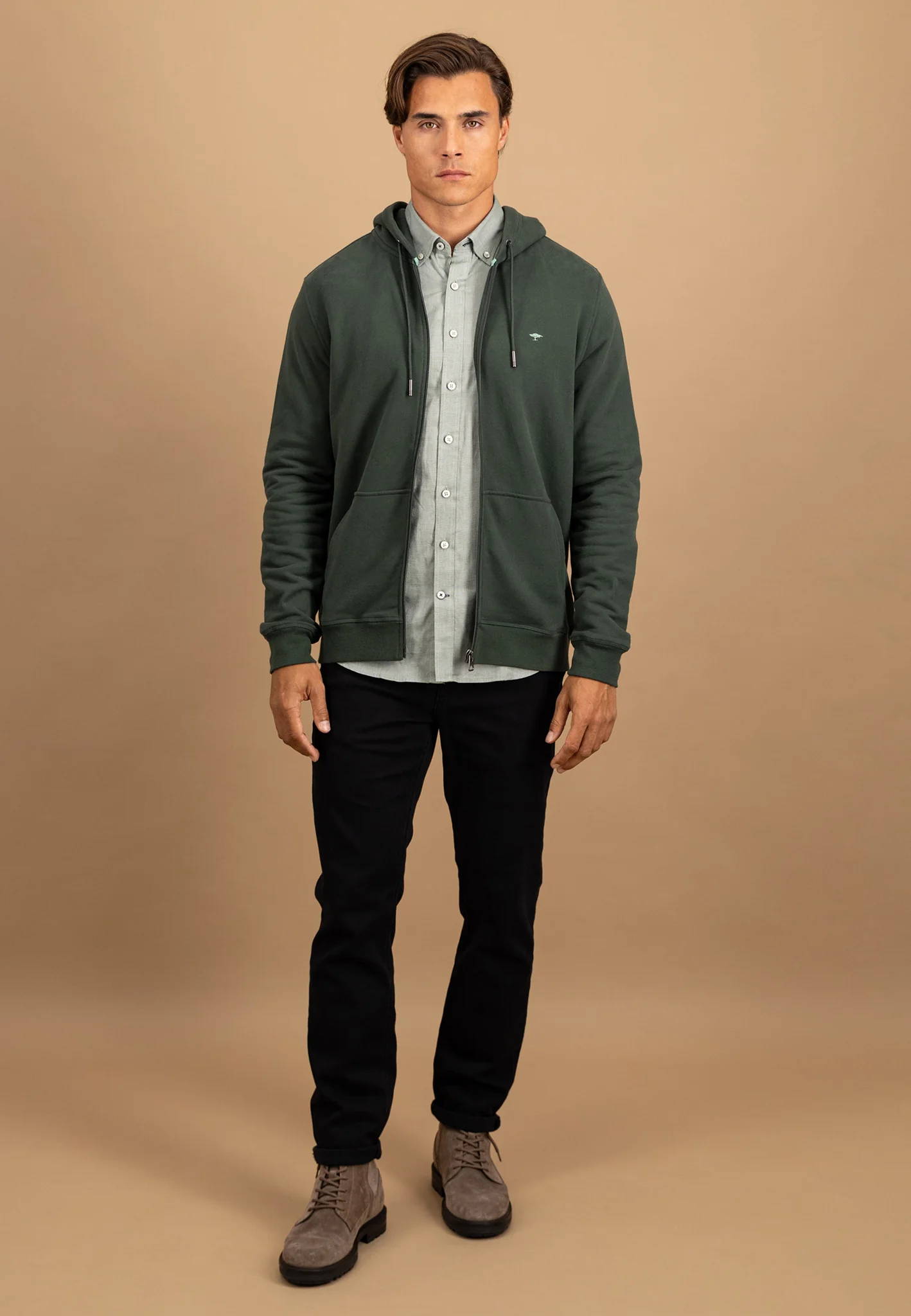 Sweatjacke aus Baumwolle mit Kapuze und Reißverschluss - Image 8