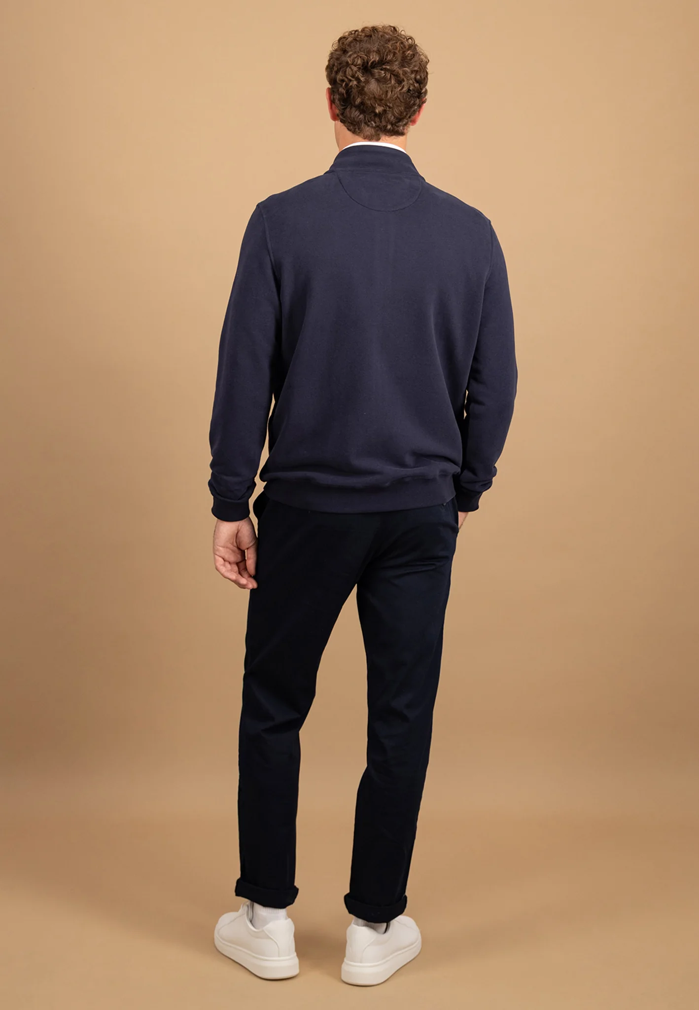 Sweatjacke aus Baumwolle mit Stehkragen und Reißverschluss - Image 11