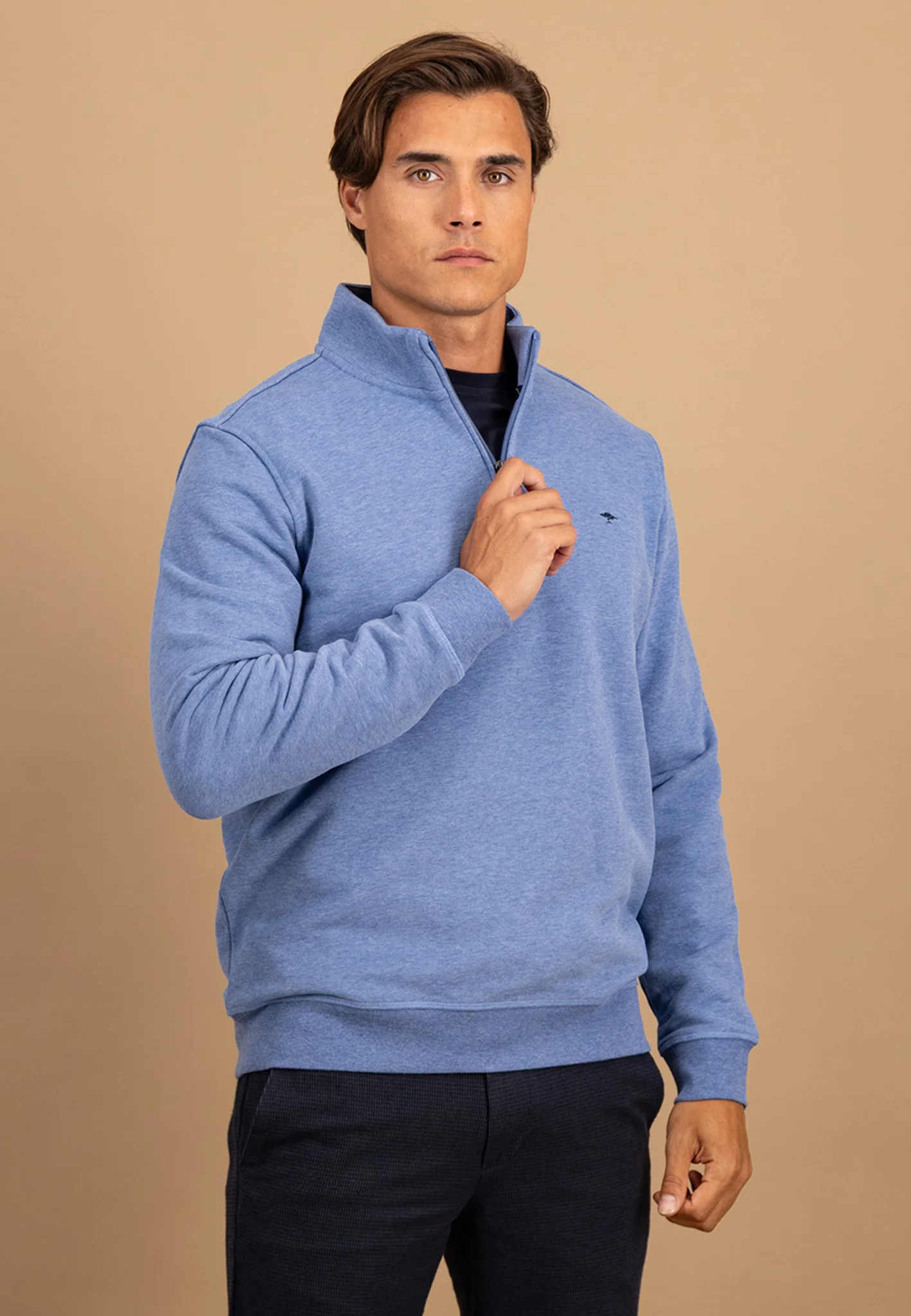 Sweatshirt aus Baumwolle mit Troyer-Kragen - Image 15