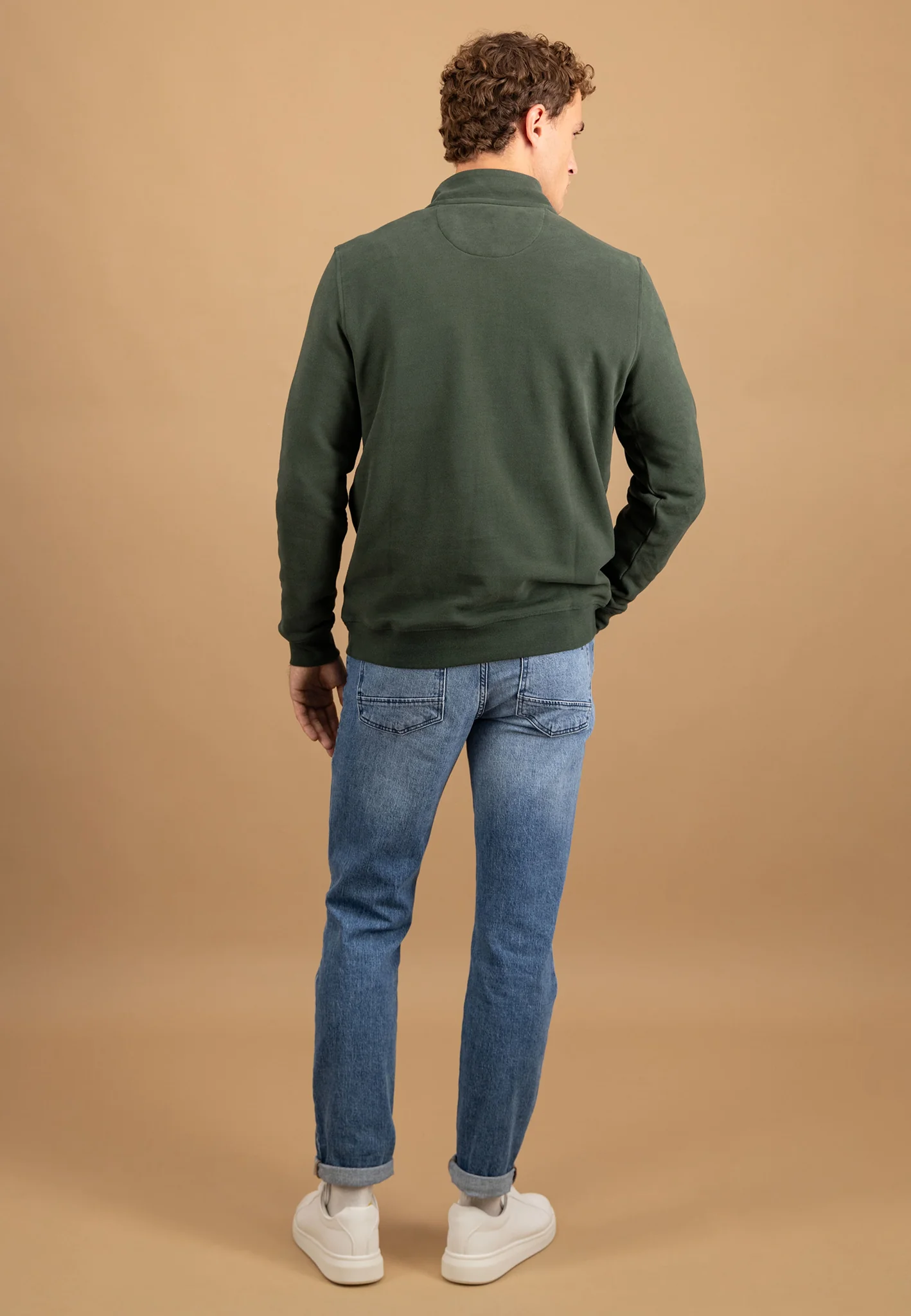 Sweatshirt aus Baumwolle mit Troyer-Kragen - Image 3