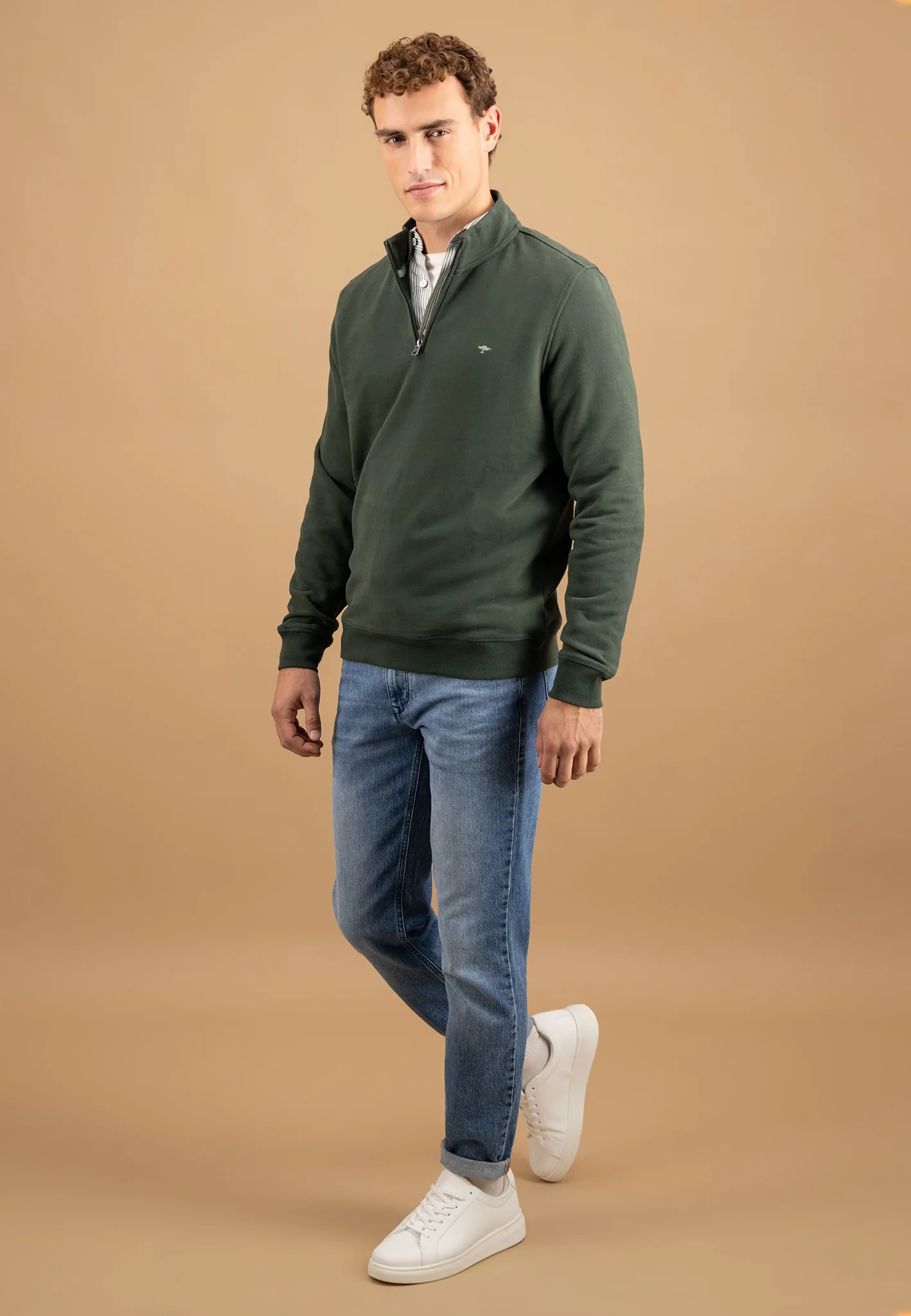 Sweatshirt aus Baumwolle mit Troyer-Kragen - Image 4