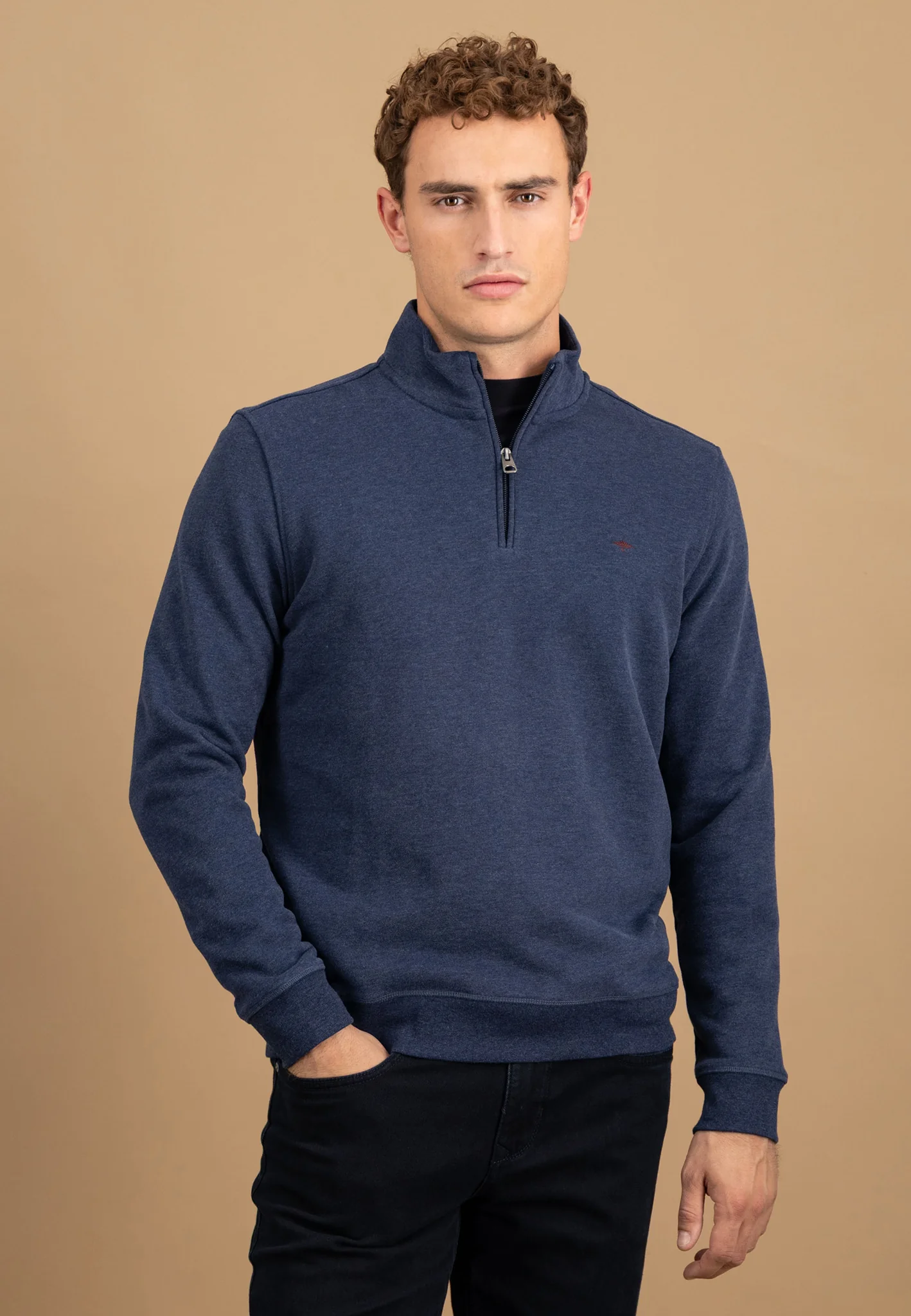 Sweatshirt aus Baumwolle mit Troyer-Kragen - Image 7