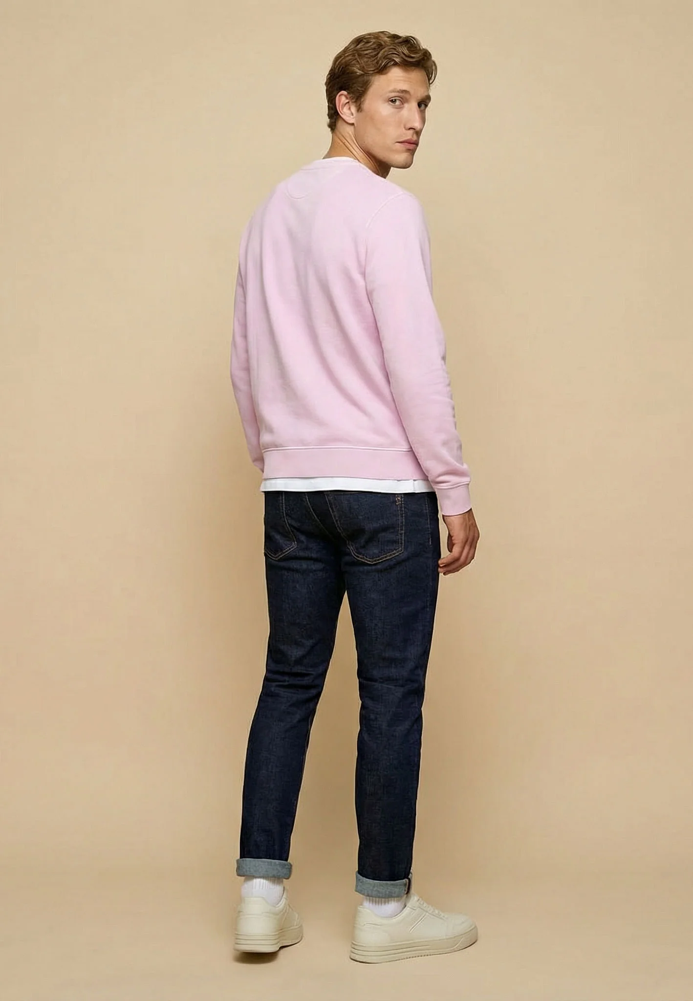 Sweatshirt aus reiner Baumwolle mit V-Einsatz am Kragen - Image 3