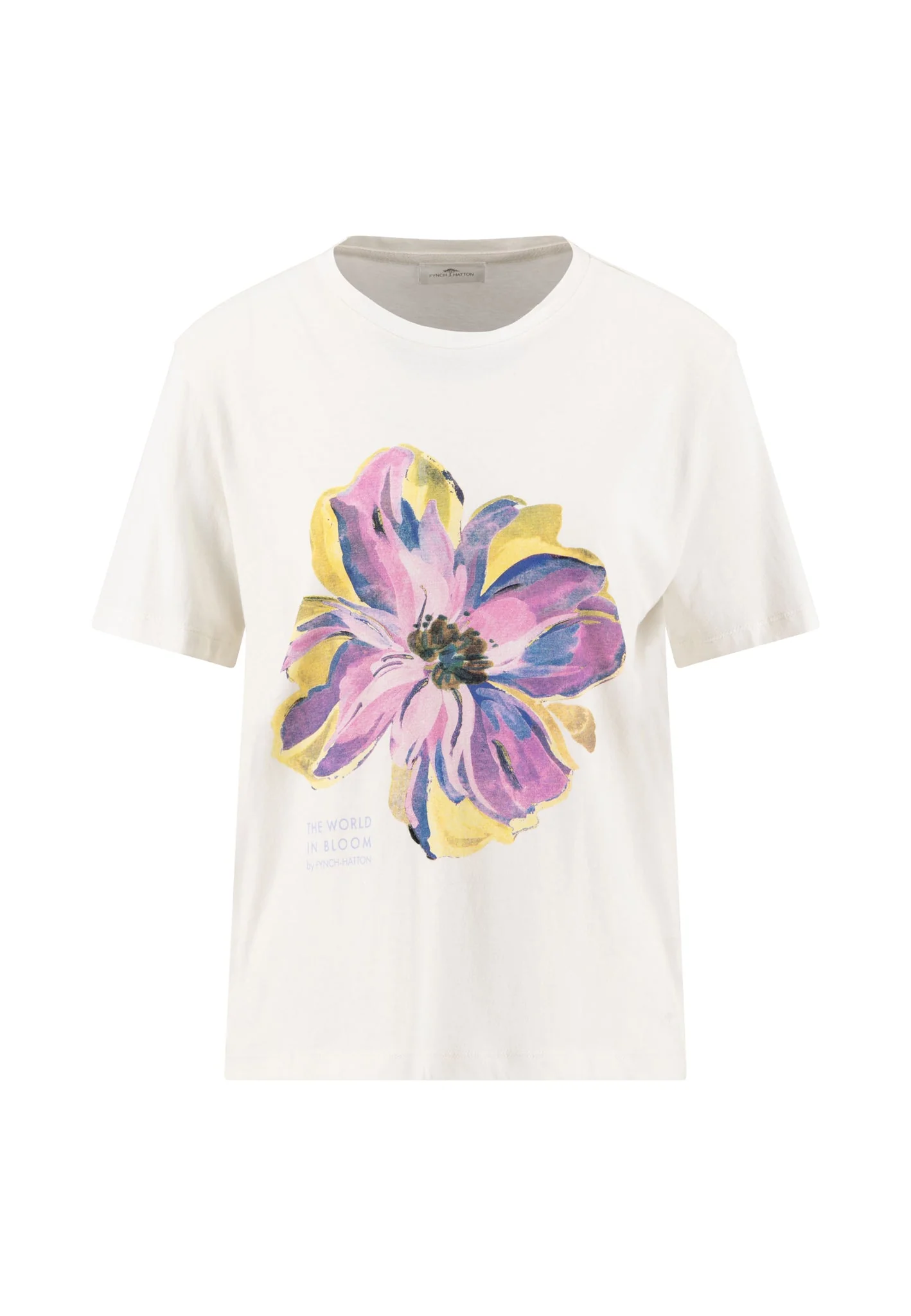 T-Shirt aus Baumwoll-Modal-Mix mit floralem Frontprint - Image 4