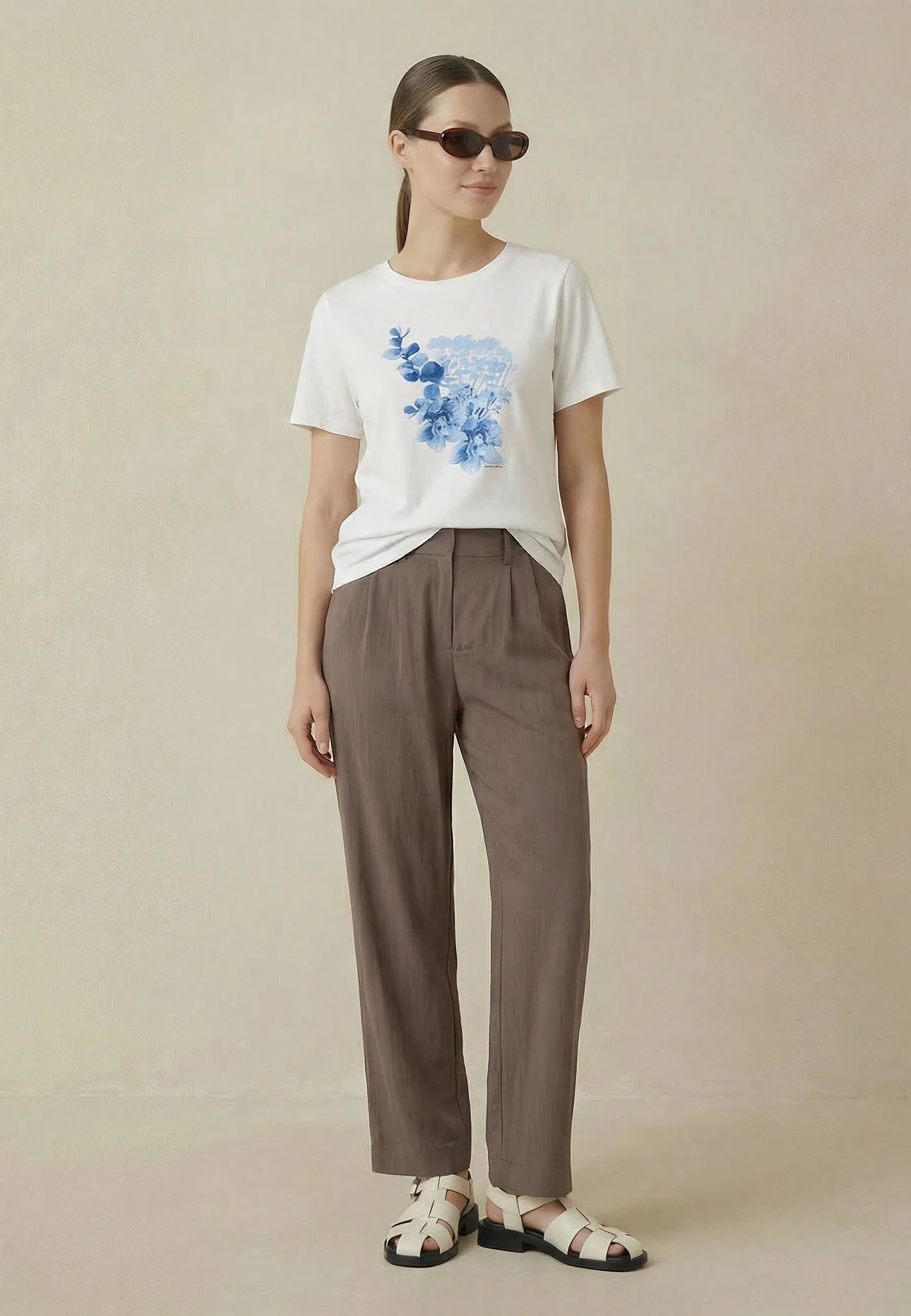 T-Shirt aus Baumwoll-Viskose-Mix mit floralem Print - Image 2