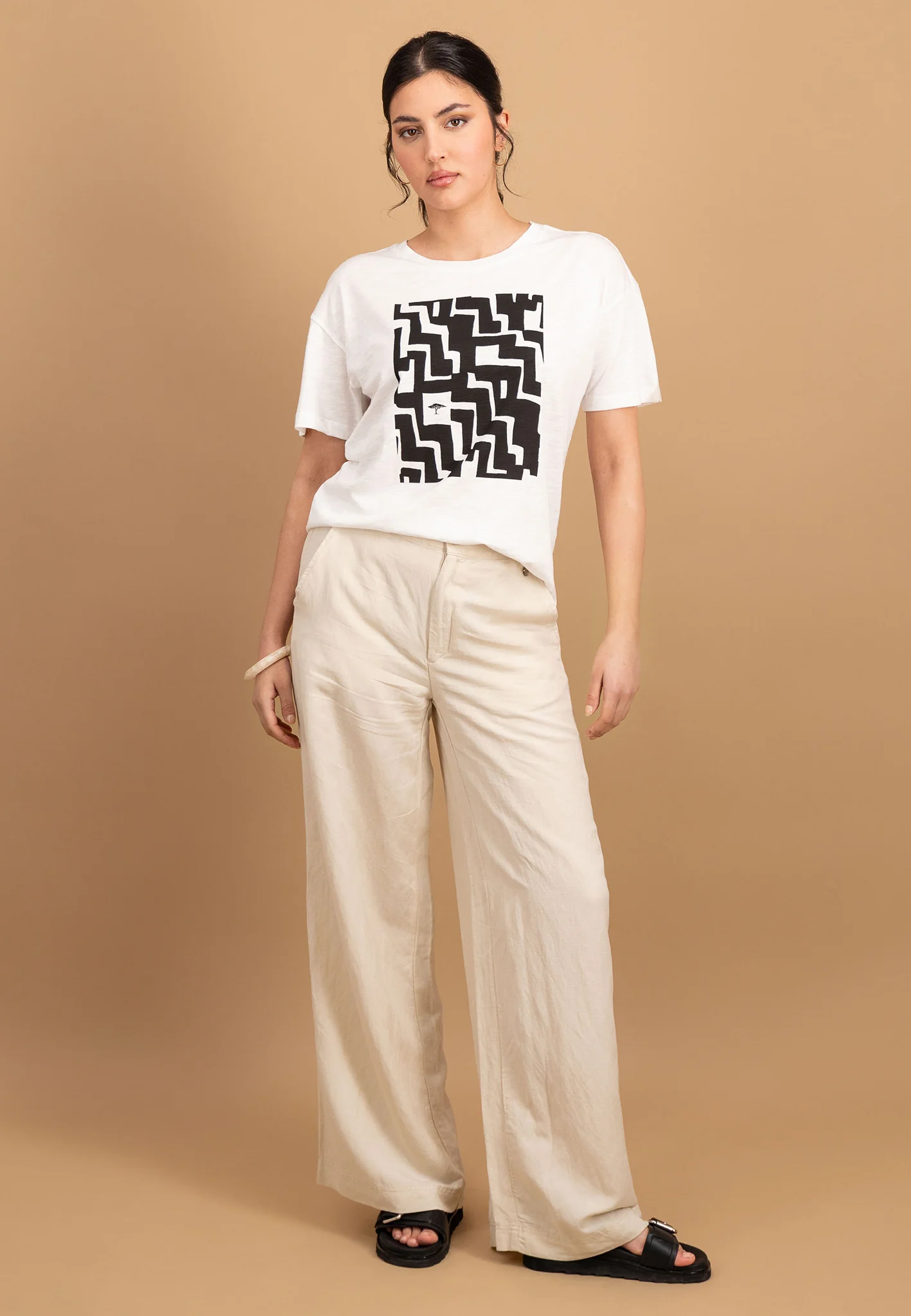 T-Shirt aus Baumwolle mit Frontmuster