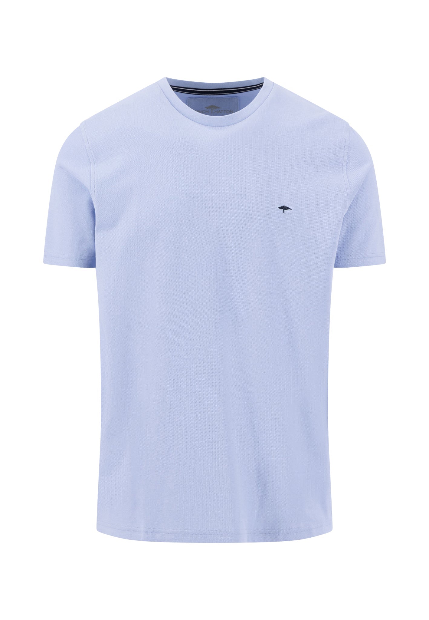 T-Shirt aus Baumwolle mit Struktur und Rundhalsausschnitt