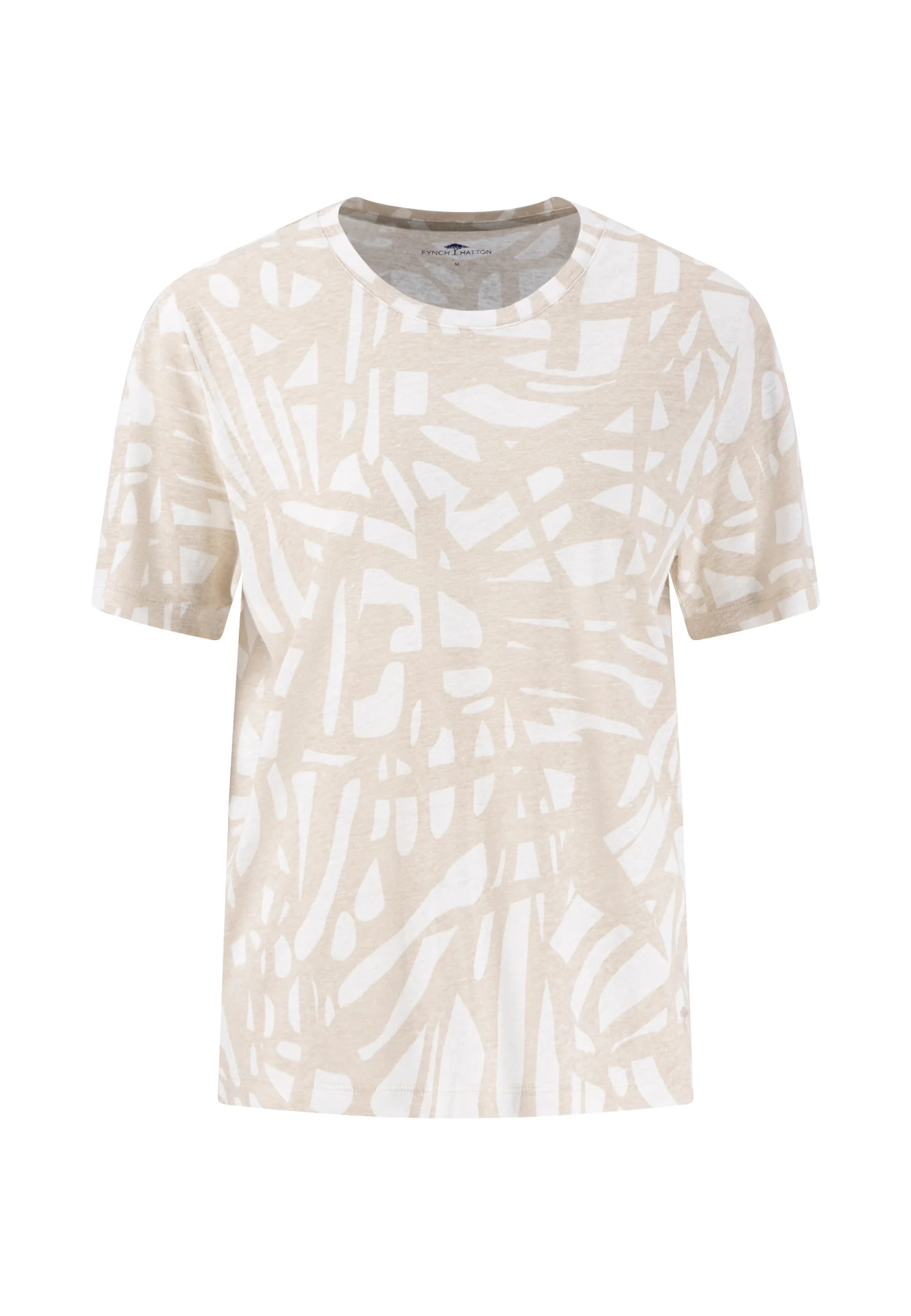T-Shirt aus Leinen-Viskose-Mix mit Rundhalsausschnitt