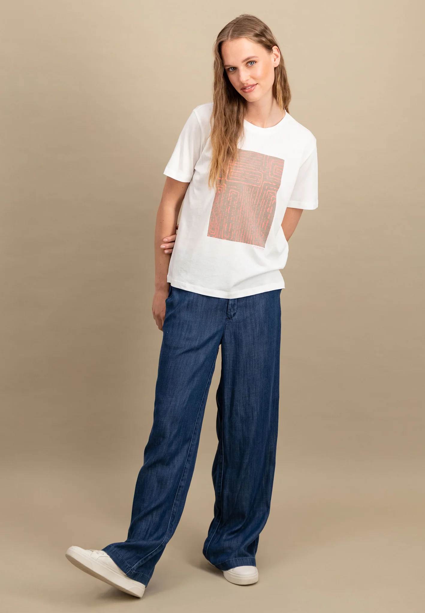 T-Shirt aus Modal-Baumwollmix mit Frontprint - Image 4