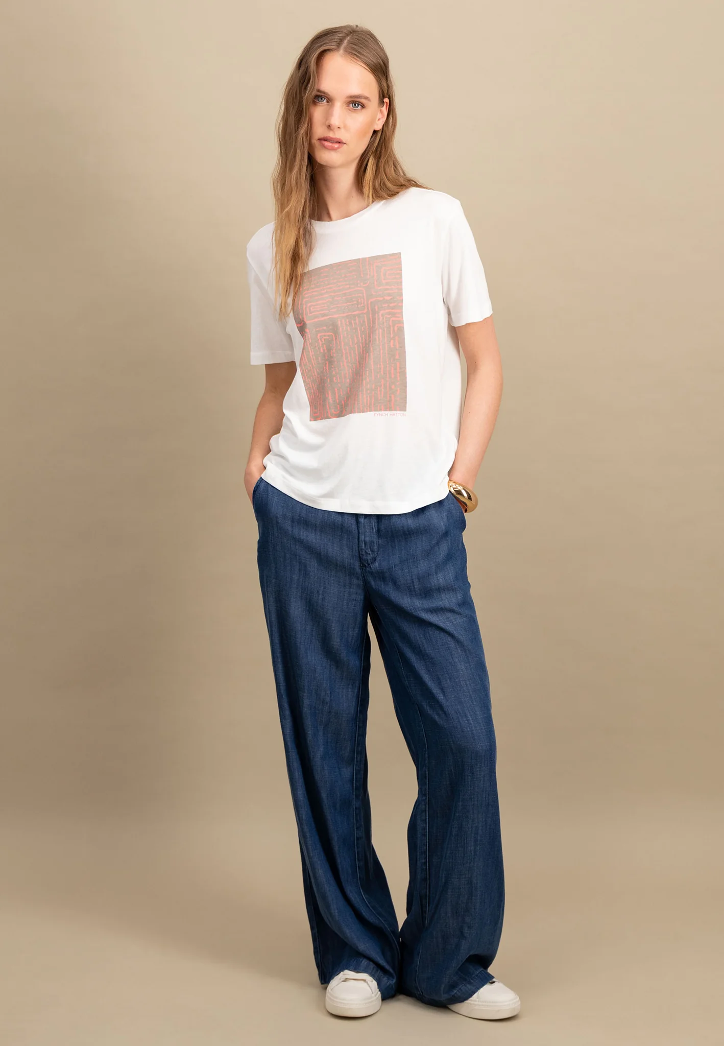 T-Shirt aus Modal-Baumwollmix mit Frontprint - Image 6