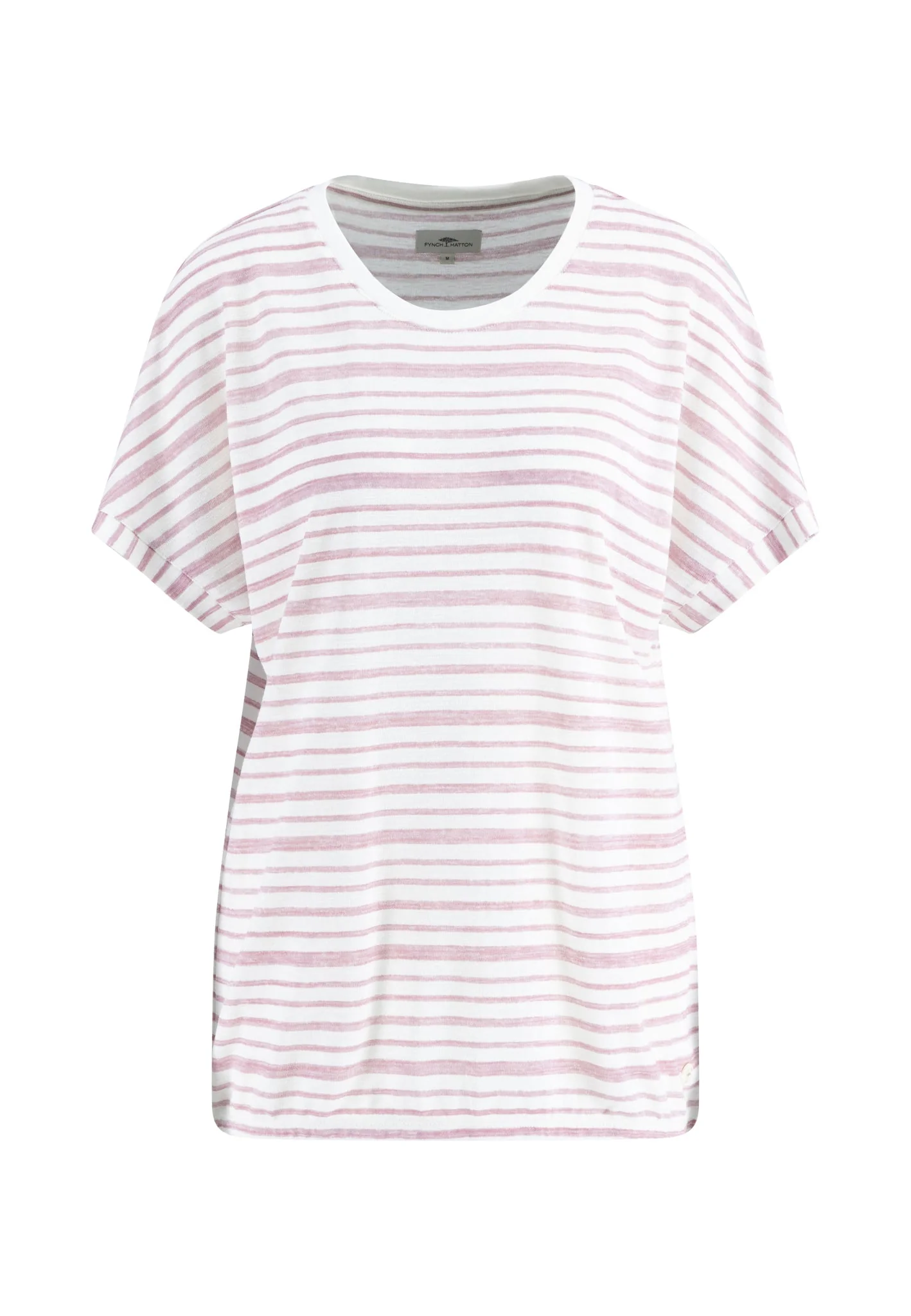 T-Shirt aus Viskose-Polyester-Mix mit Streifenmuster