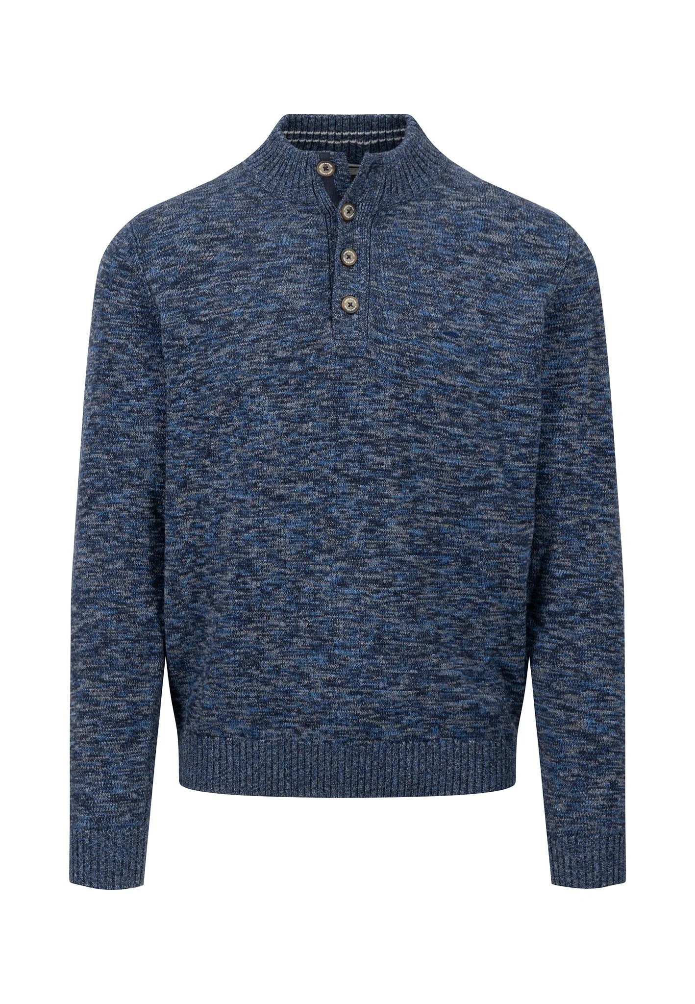 Troyer aus Baumwolle in meliertem Strickdesign