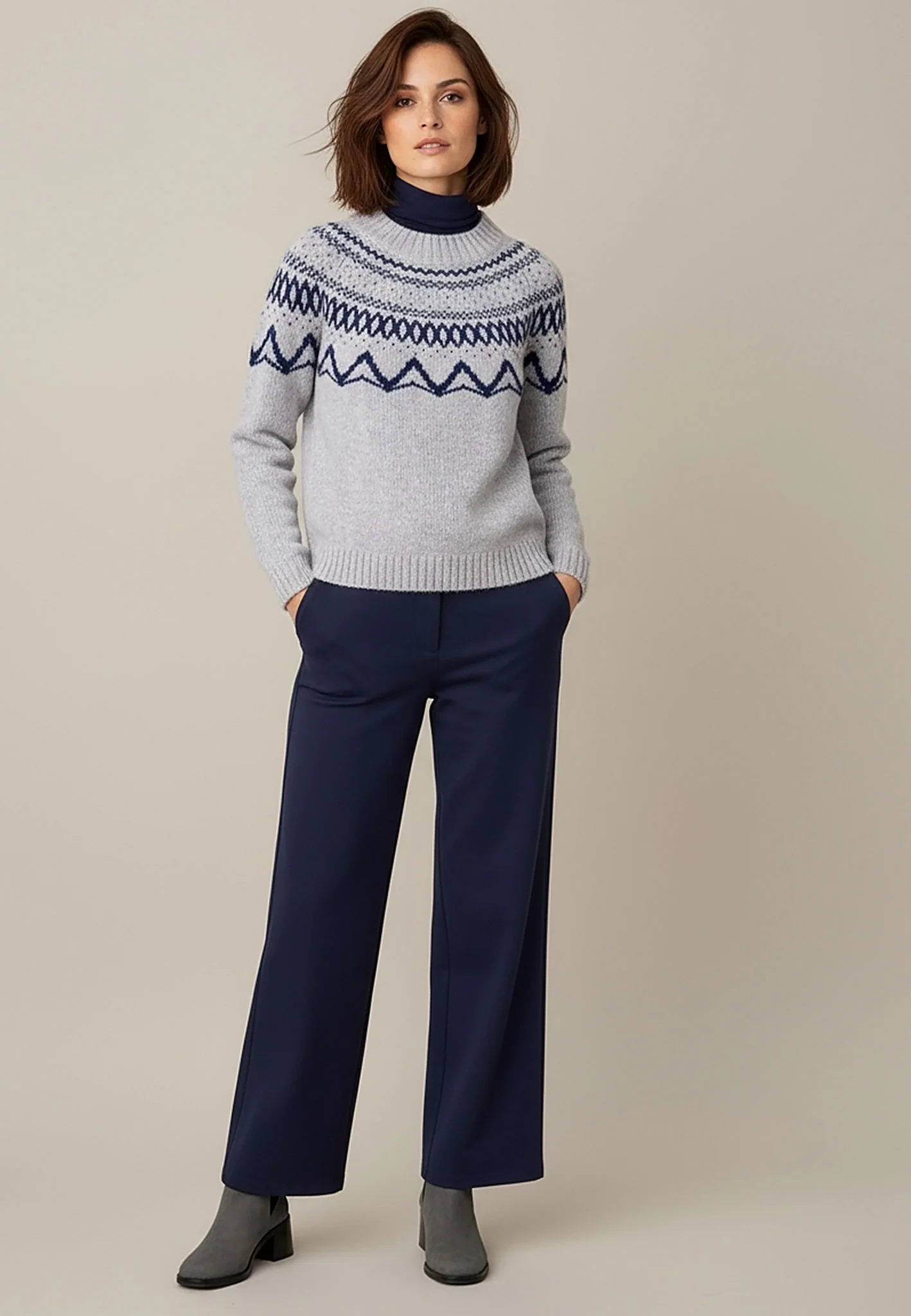 Wollpullover aus reiner Wolle mit Norwegermuster - Image 2