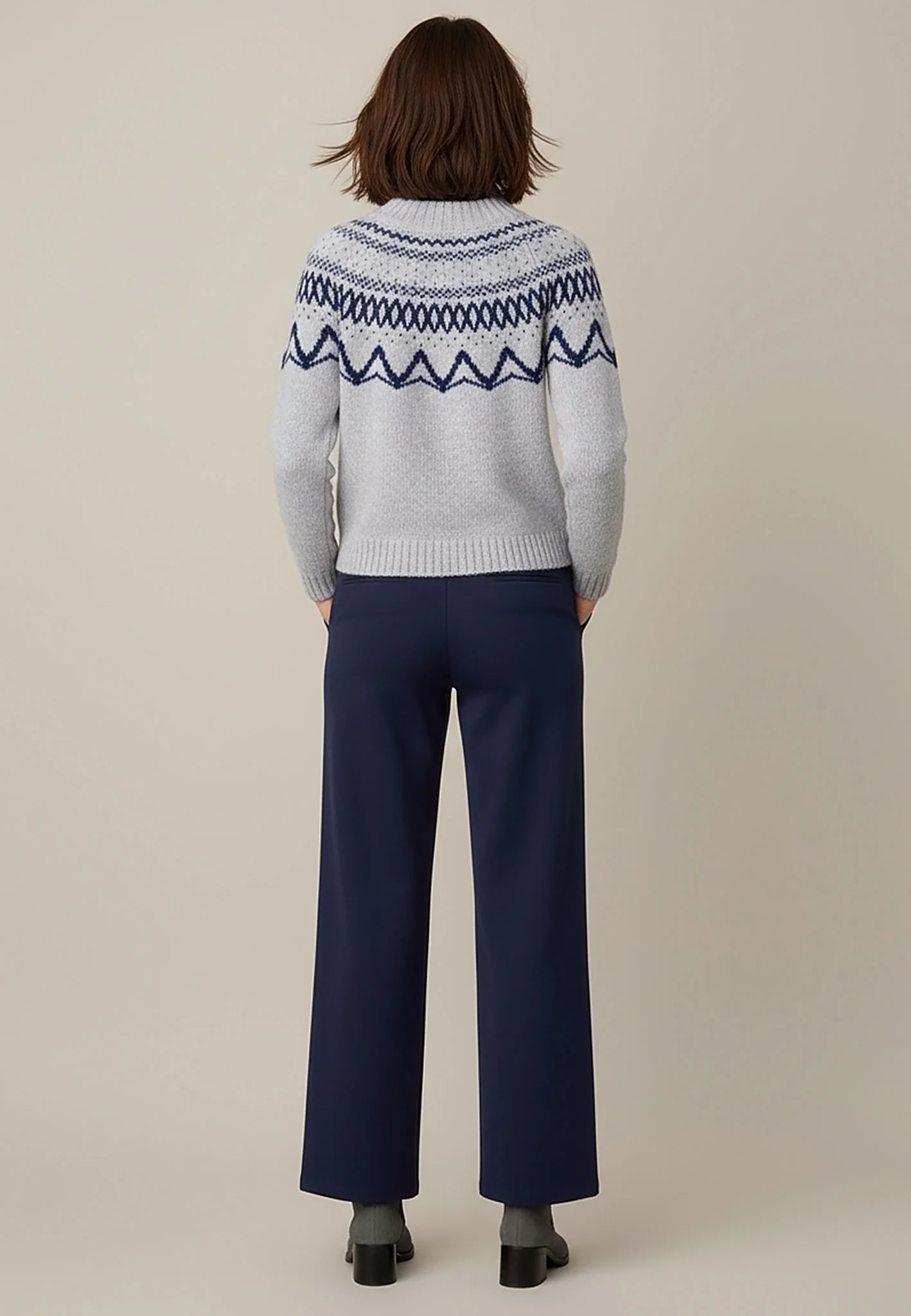 Wollpullover aus reiner Wolle mit Norwegermuster - Image 3