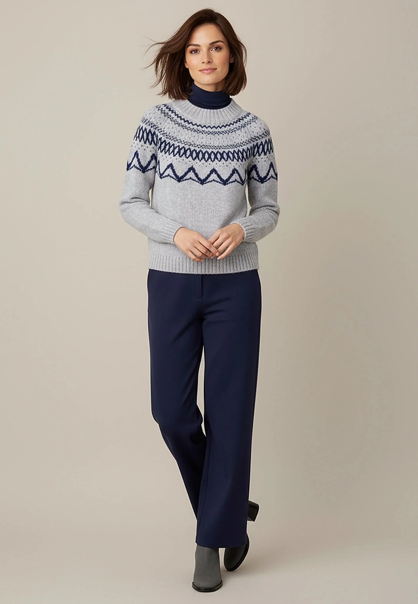 Wollpullover aus reiner Wolle mit Norwegermuster - Image 4